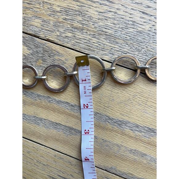 VTG Ralph Lauren RLL Necklace 2 Tone Silver/Gold-tone 16" Large Link O Ring 64g - Picture 8 of 12